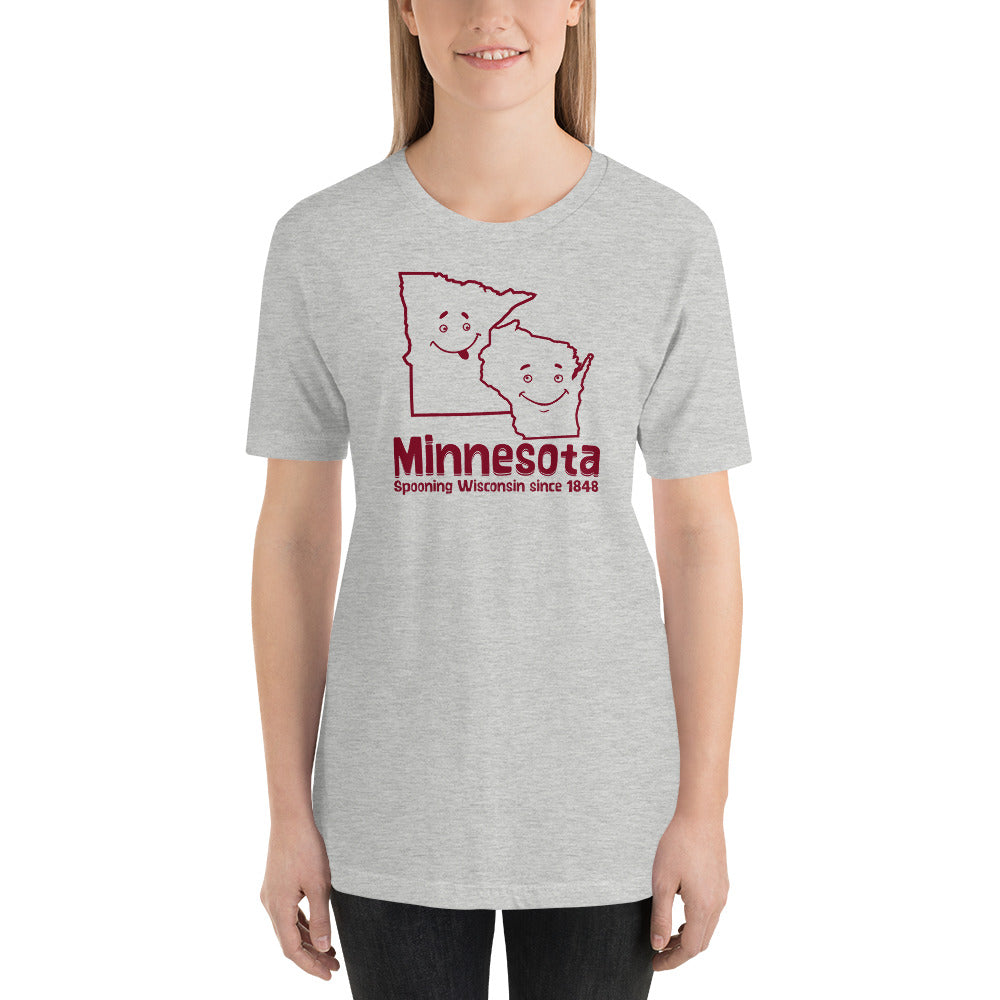 Minnesota Spooning Wisconsin Since 1848 Short-Sleeve Unisex T-Shirt