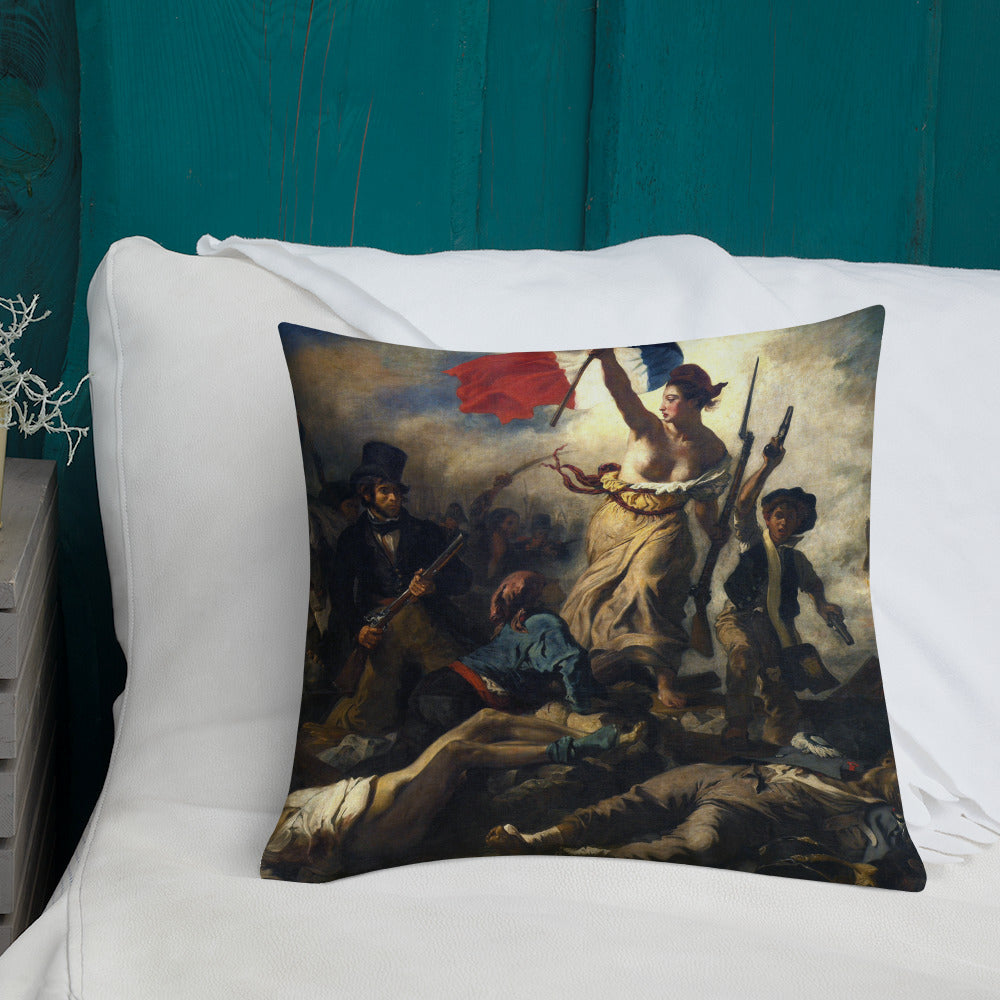 Liberty Leading the People Eugène Delacroix Throw Pillow