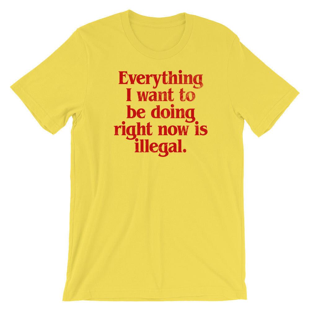 Everything I Want To Be Doing Right Now Is Illegal T-Shirt
