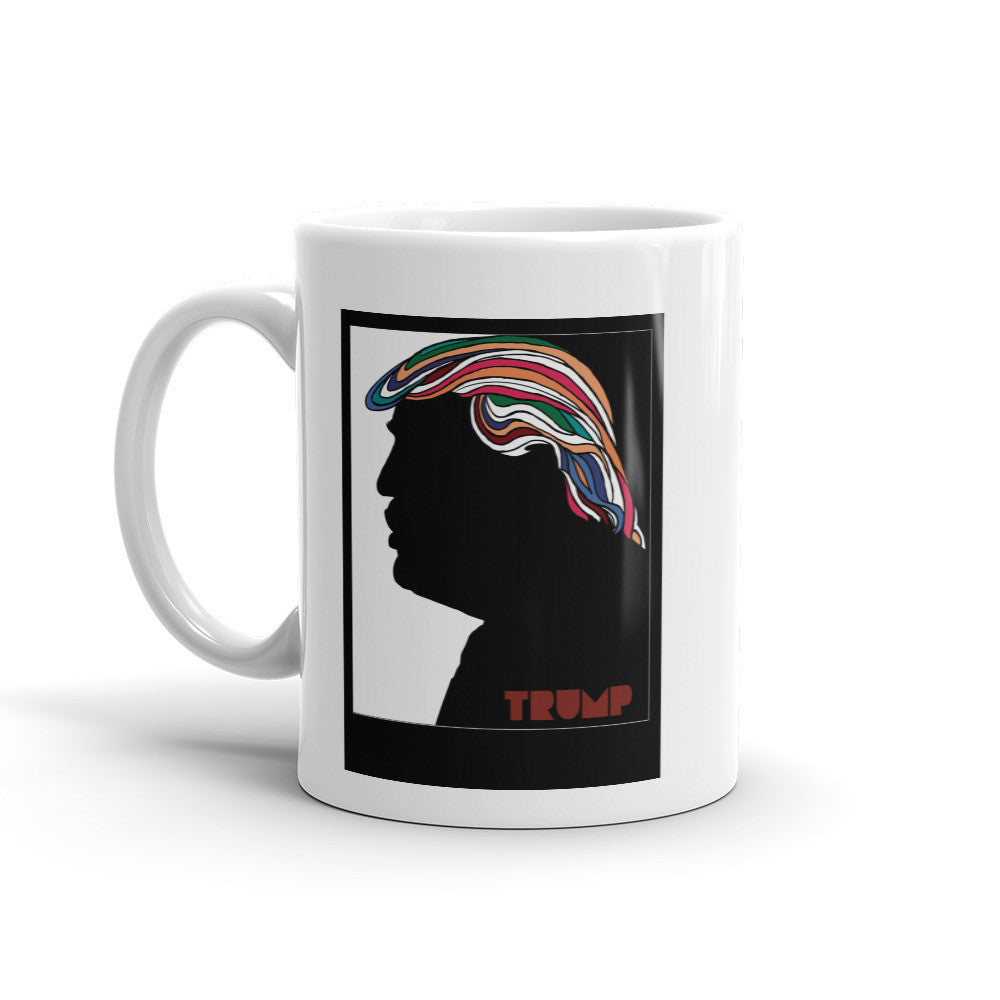 Donald Trump Psychedelic Hair Milton Glaser Parody Mug