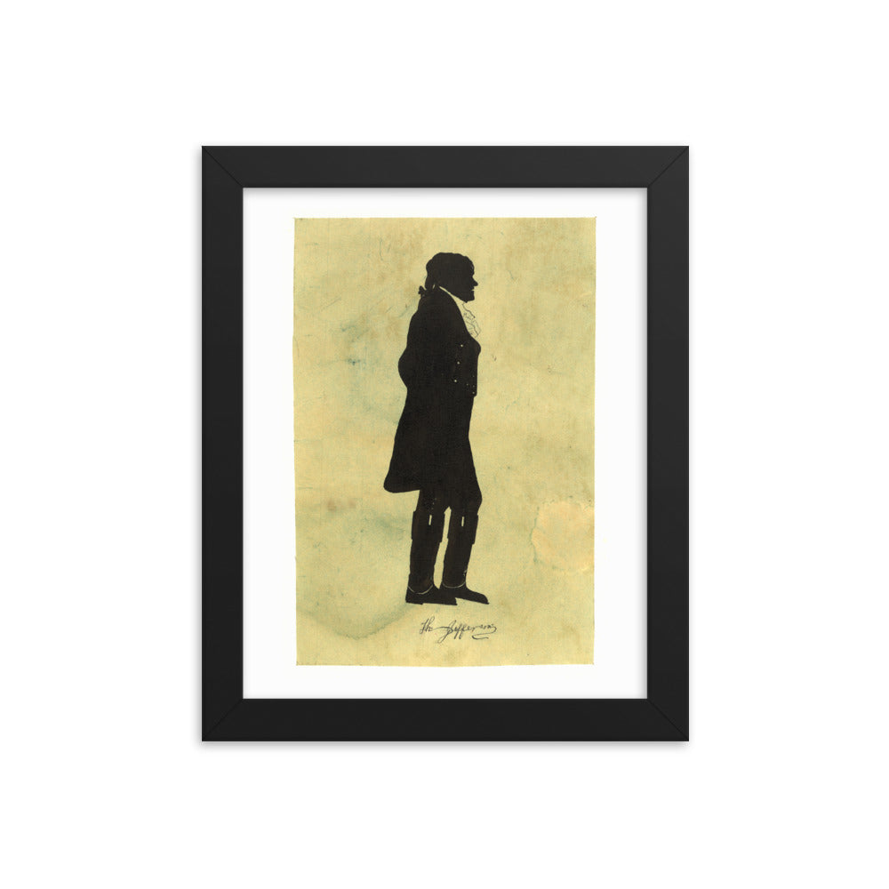 Thomas Jefferson Silhouette by John Marshal Framed Print