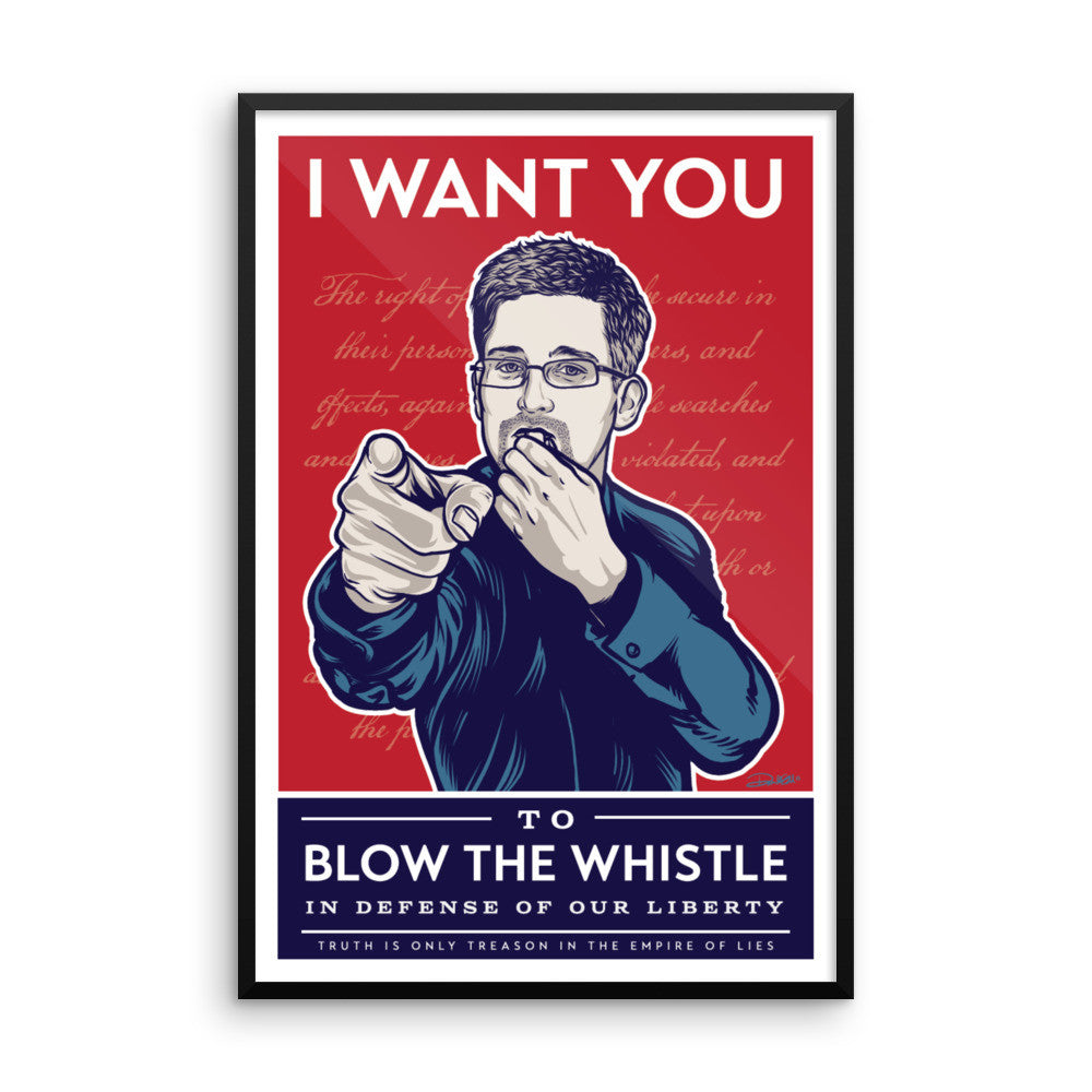 I Want You To Blow The Whistle Edward Snowden Framed Print