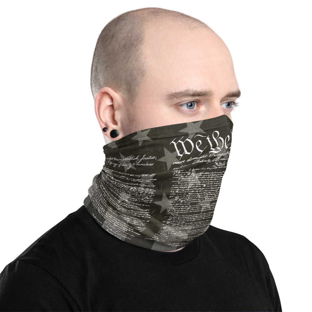 Night American Flag With Constitution Neck Gaiter
