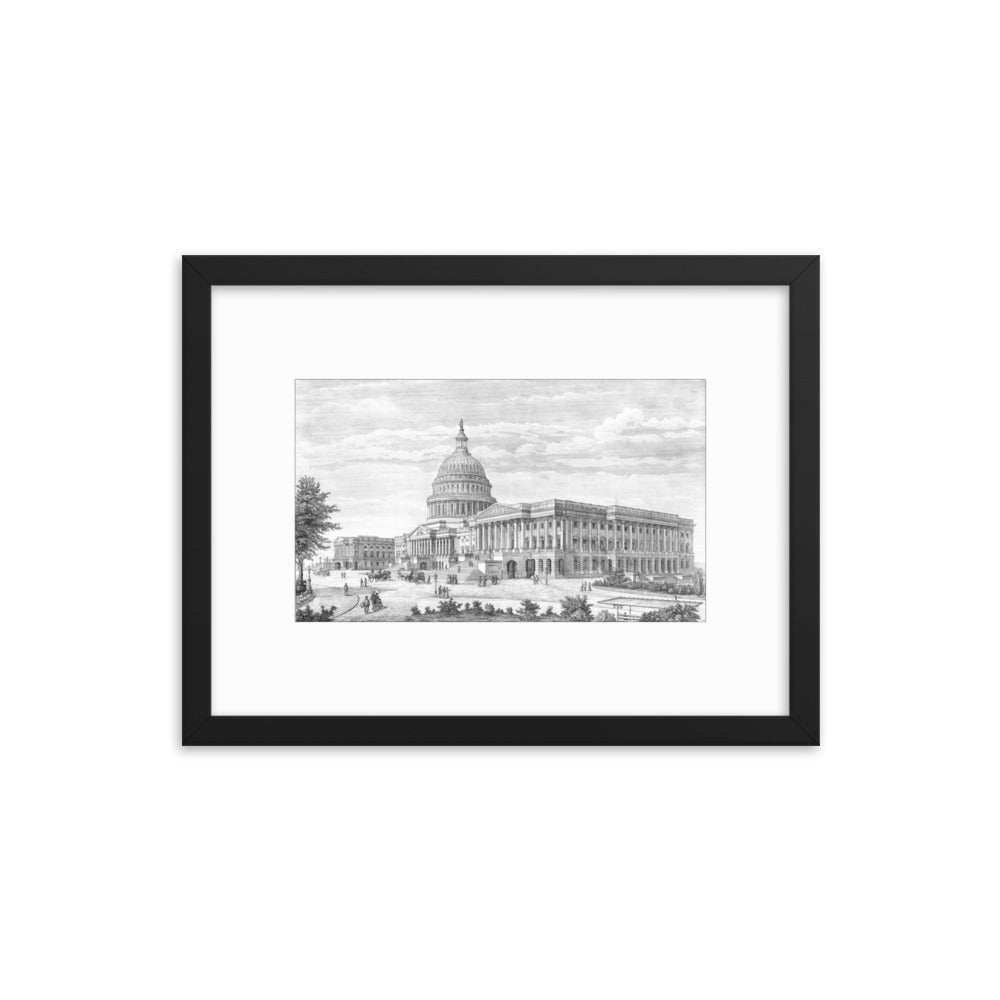 Capitol Etching 1889 Framed poster