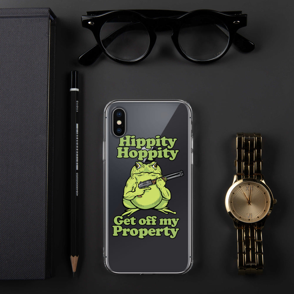 Hippity Hoppity Get Off My Property Clear iPhone Case