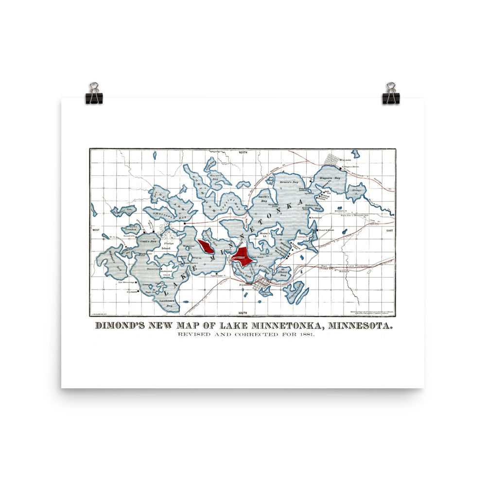 Lake Minnetonka 1881 Map Print