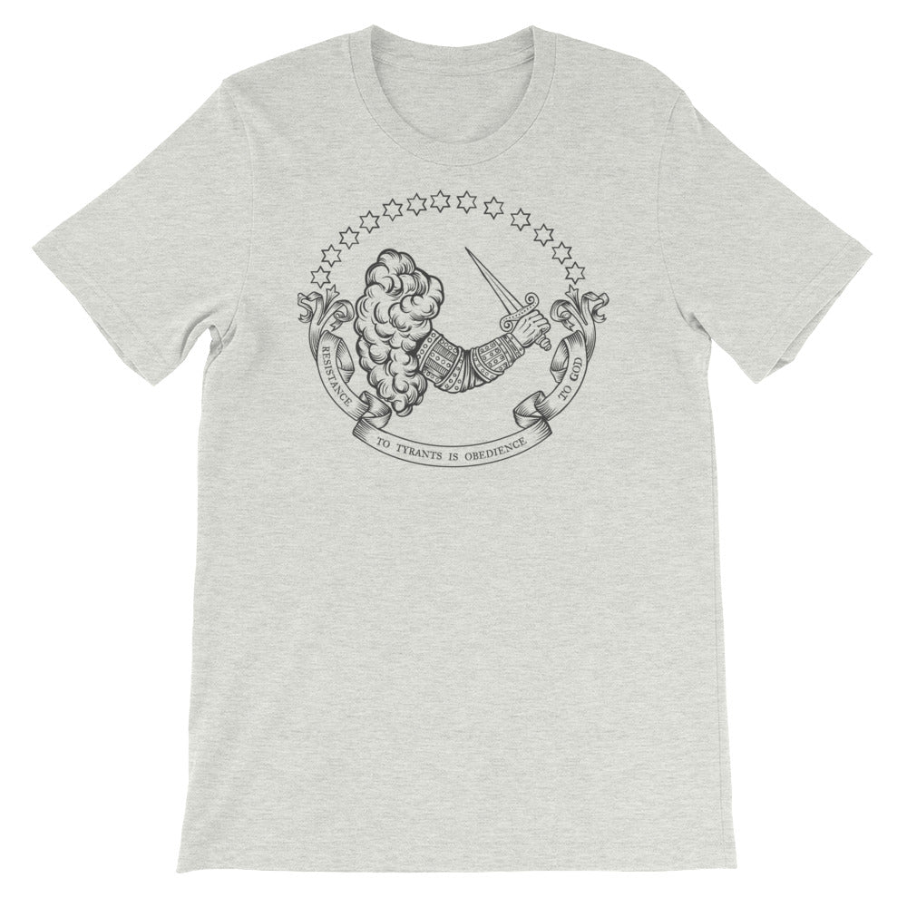 Resistance To Tyranny is Obedience To God Gostelowe Battle Flag Revolutionary War Graphic T-Shirt
