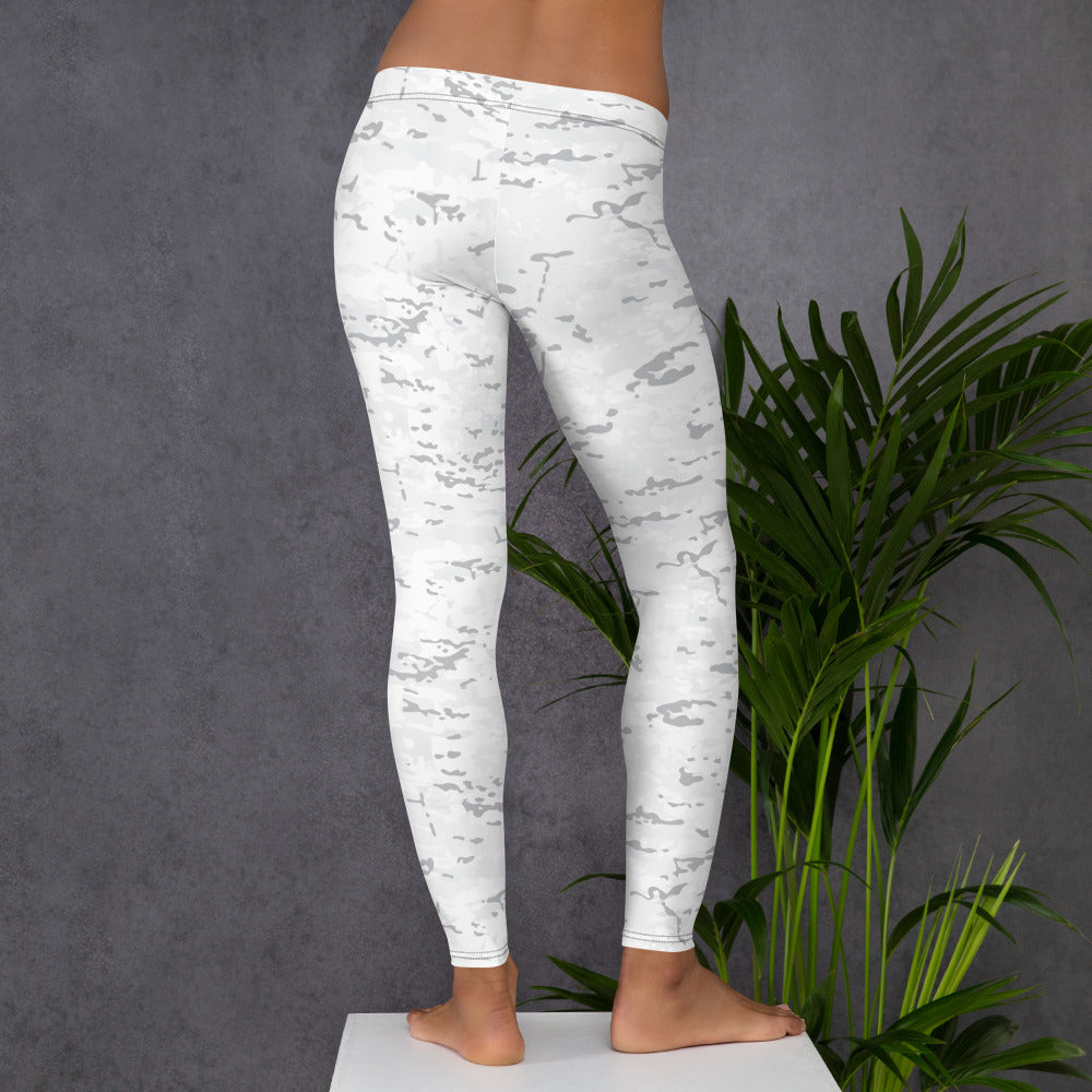 White Camouflage Full Length Hand Stitched Leggings