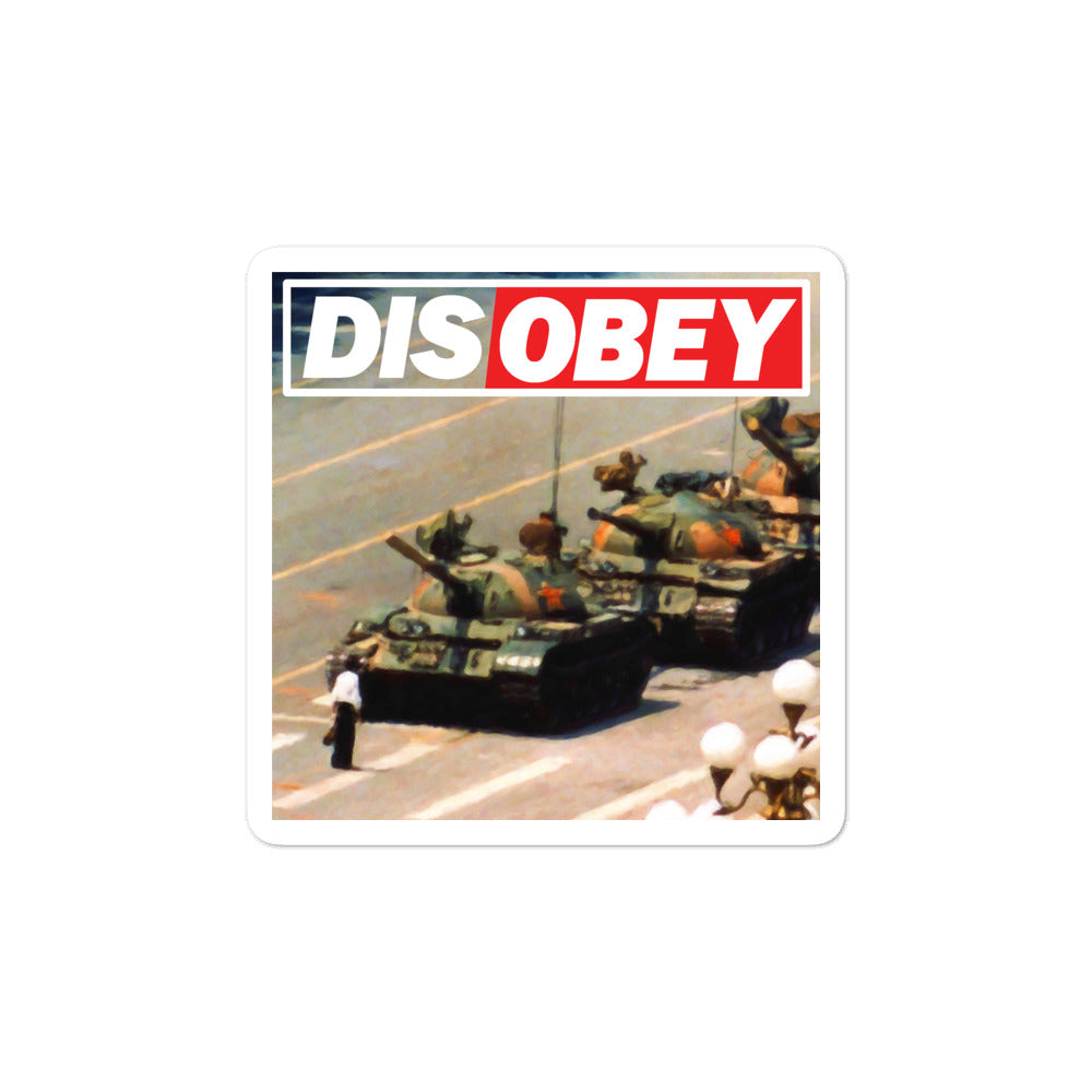 Disobey Tank Man Sticker