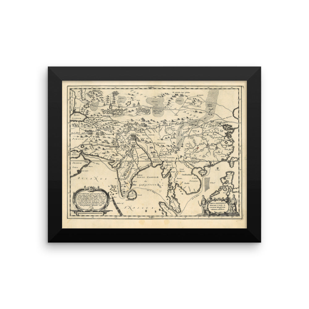 Silk Road Framed Map