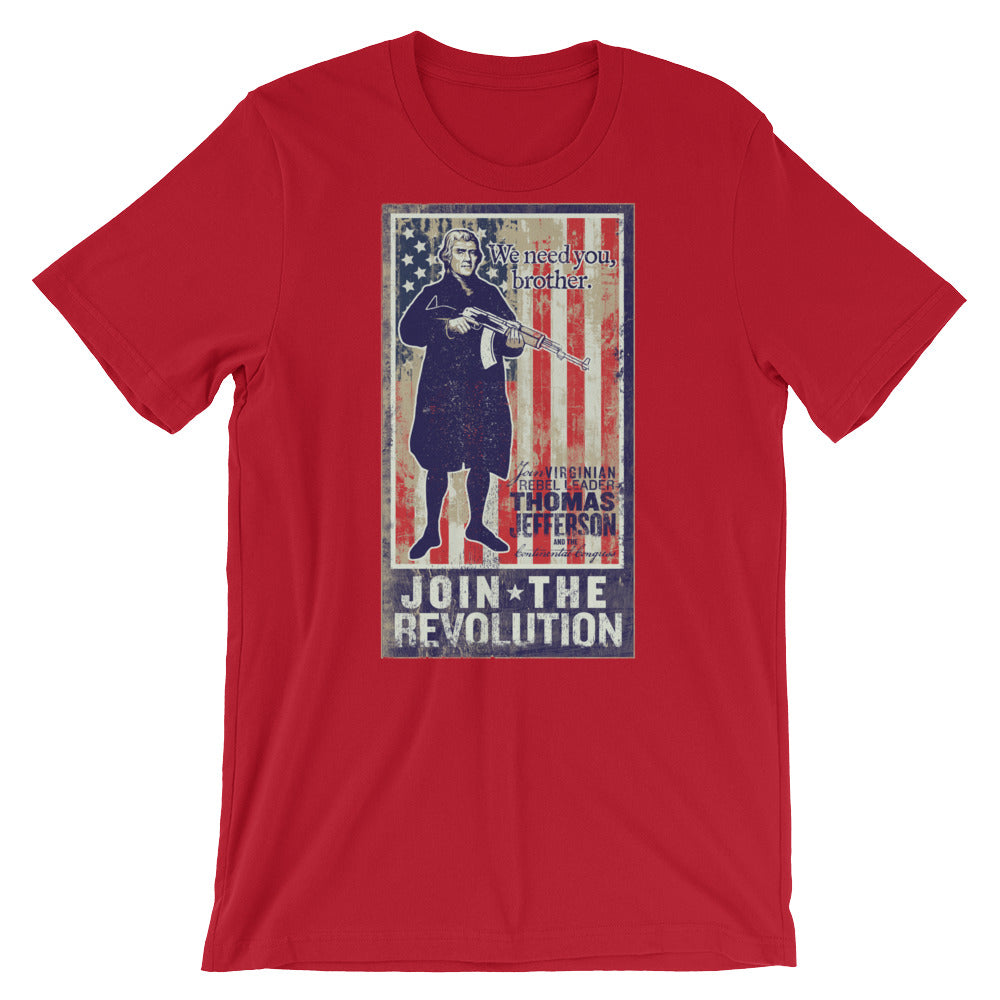 Join The Revolution Jefferson Propaganda Poster Short-Sleeve T-Shirt
