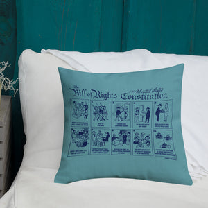 Bill of Rights Blue Throw Pillow