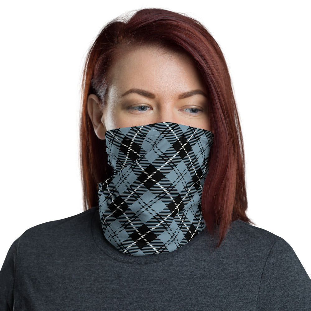 Denim Blue Plaid Neck gaiter