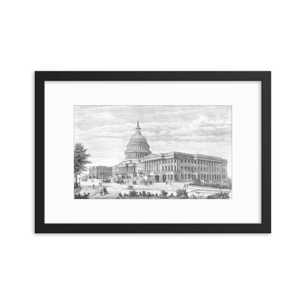 Capitol Etching 1889 Framed poster