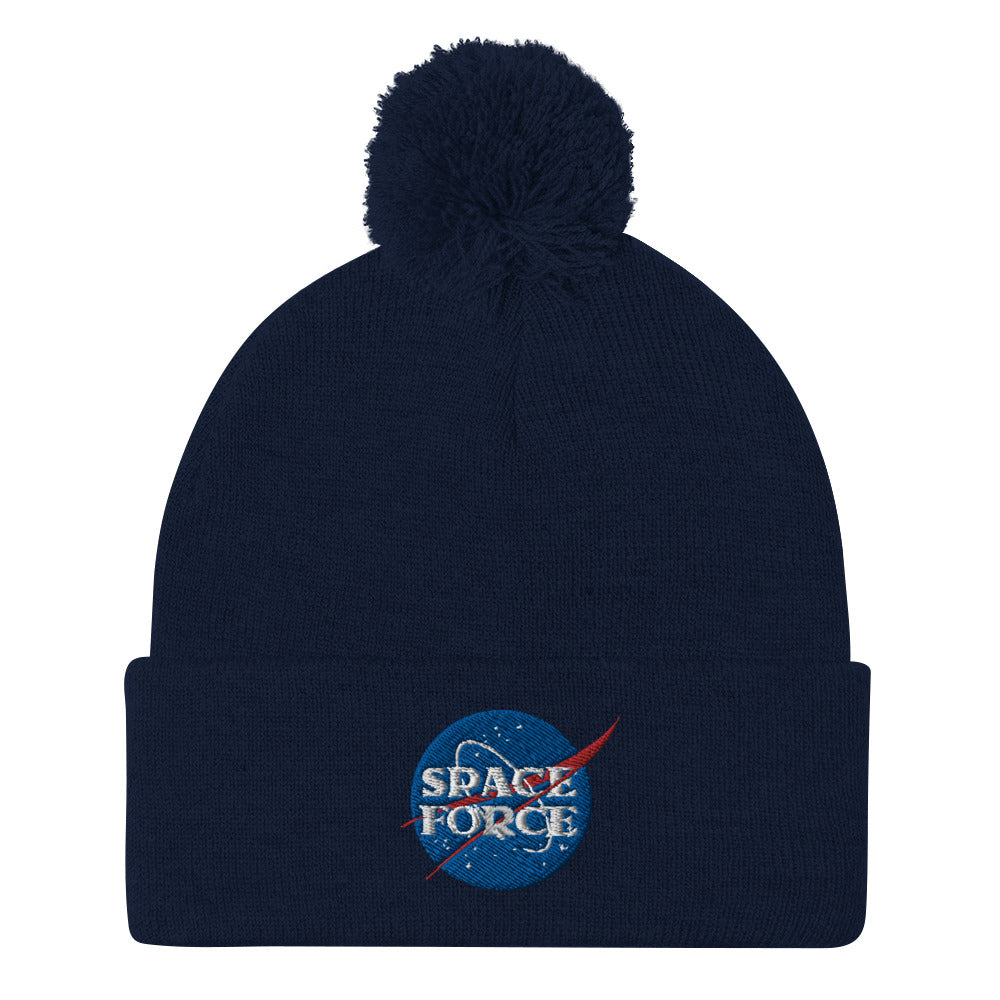 Space Force Pom-Pom Beanie