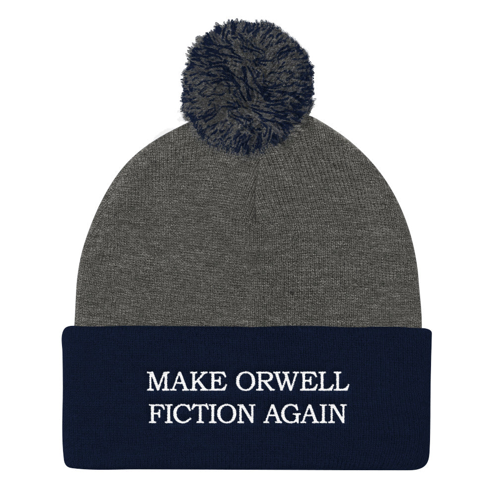 Make Orwell Fiction Again Pom Pom Knit Cap