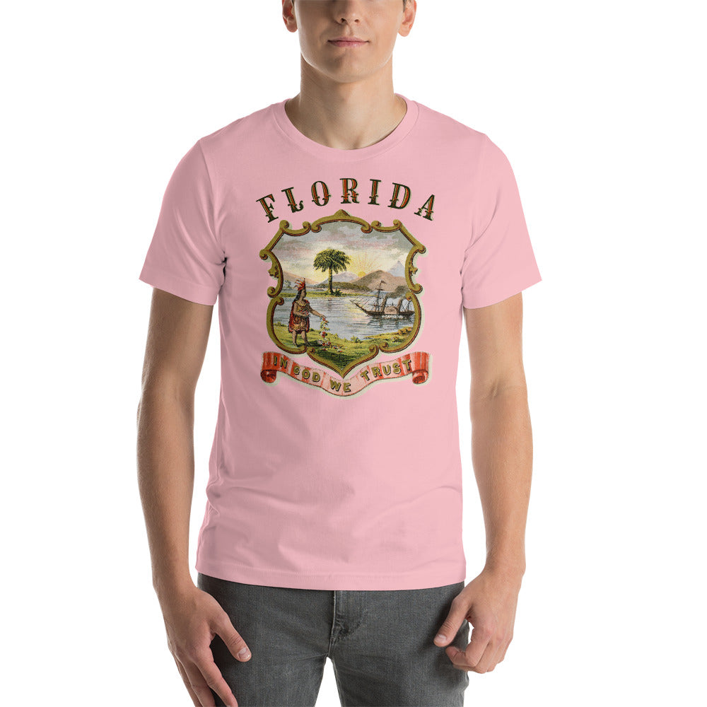 Vintage Florida State Seal Short-Sleeve Unisex T-Shirt