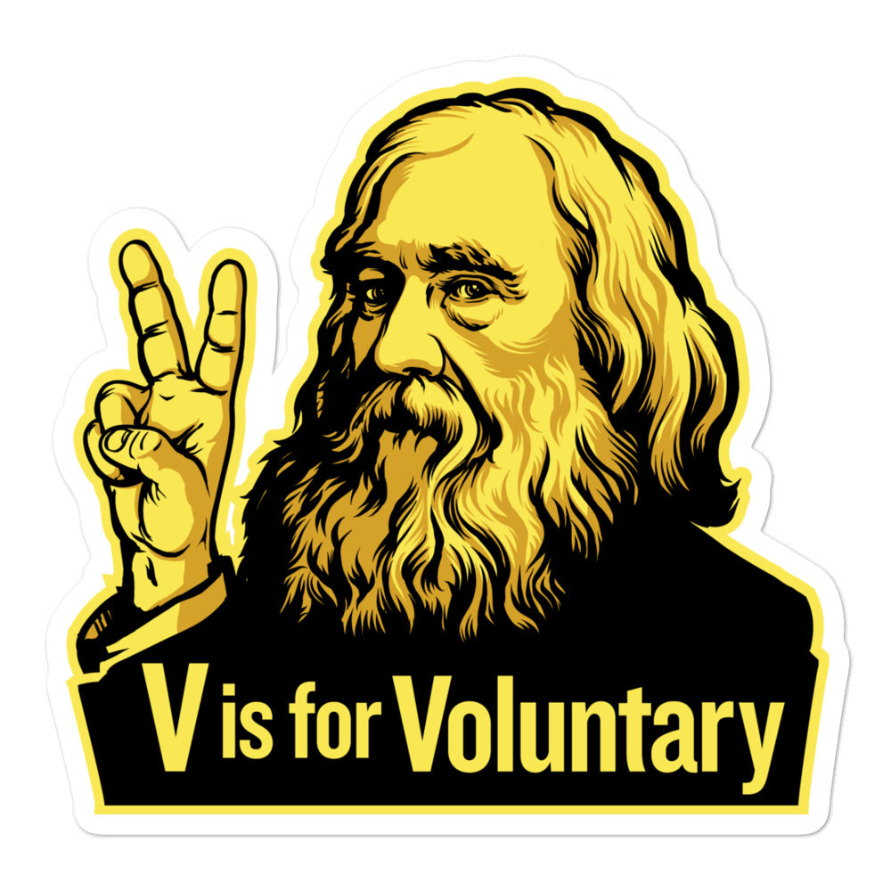 Lysander Spooner V Is For Voluntary Sticker
