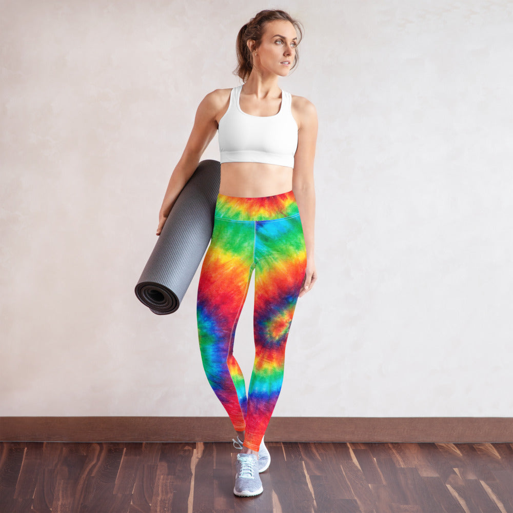 DPTALR Women's High Waist Running Tie-dye Pants Workout Leggings Yoga Pants  