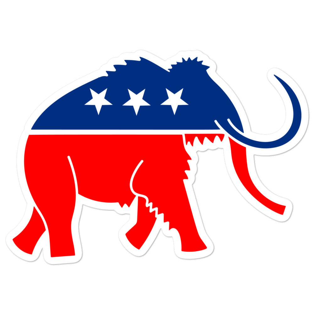 Wooly Mammoth Political Party Sticker