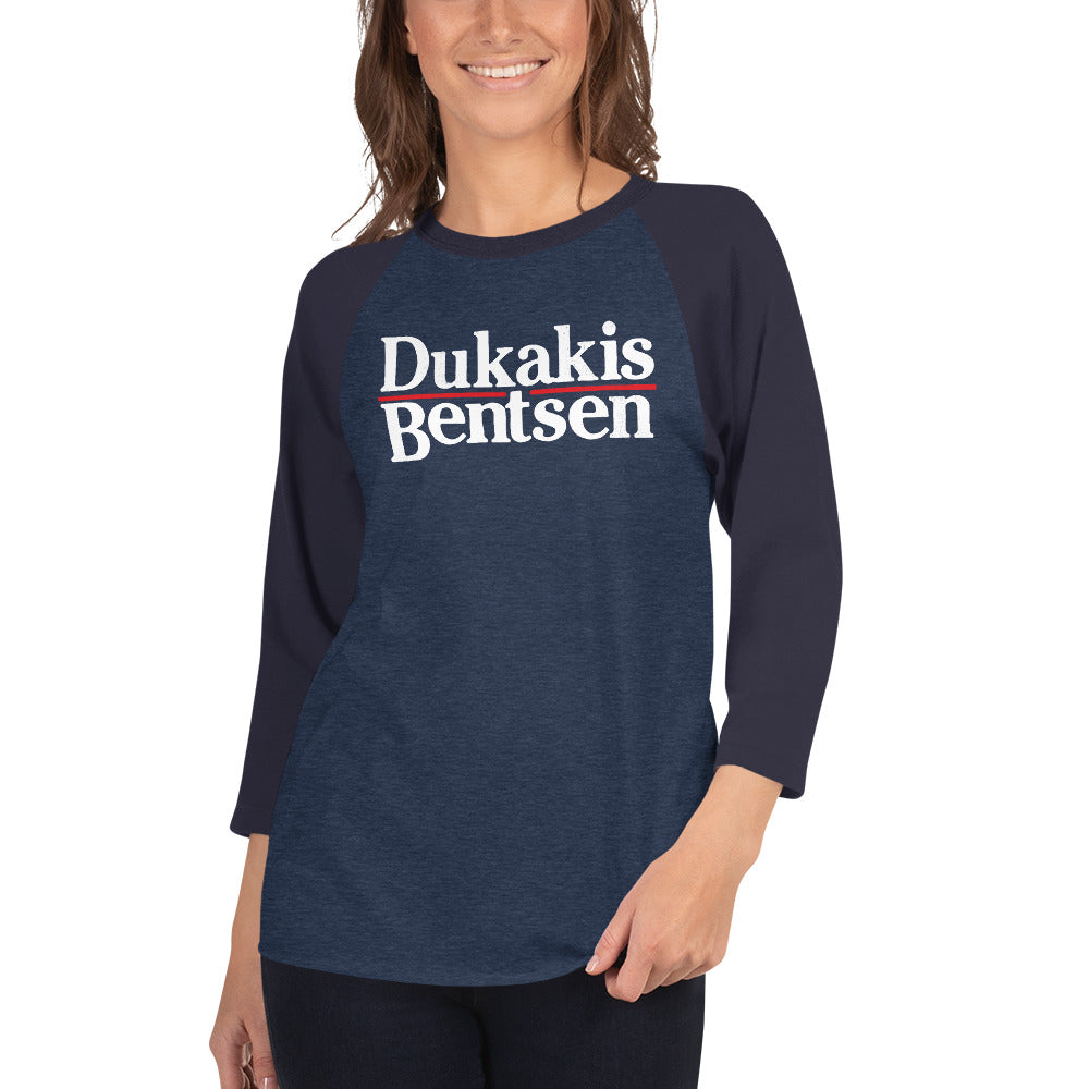 Dukakis 1988 Campaign Reproduction  3/4 sleeve raglan shirt