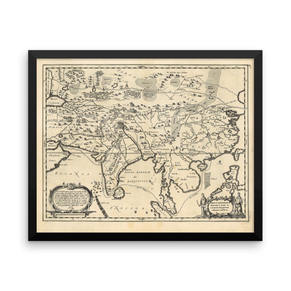 Silk Road Framed Map