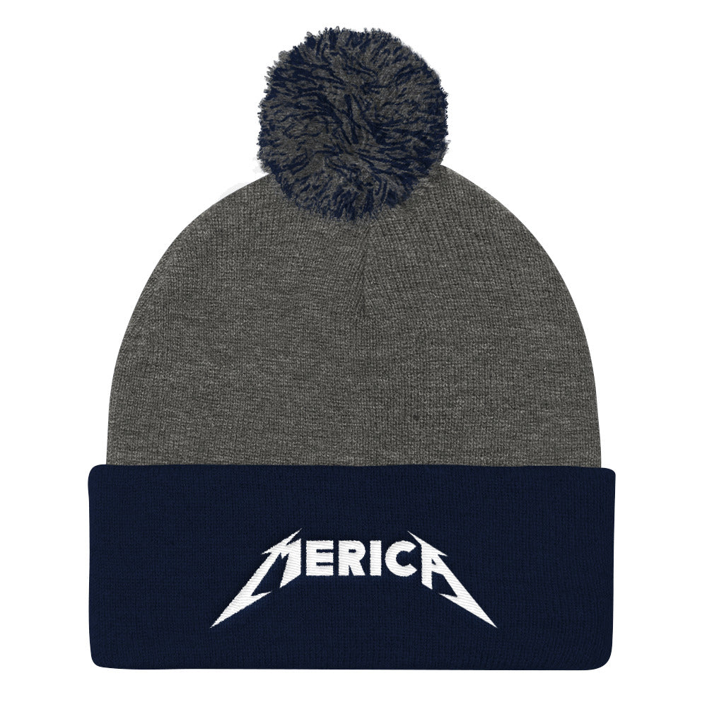 Merica Pom Pom Knit Cap