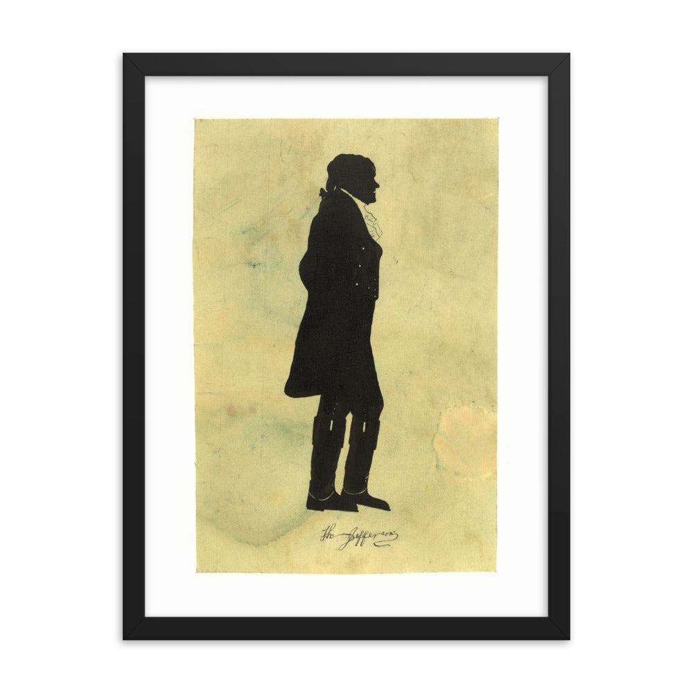 Thomas Jefferson Silhouette by John Marshal Framed Print