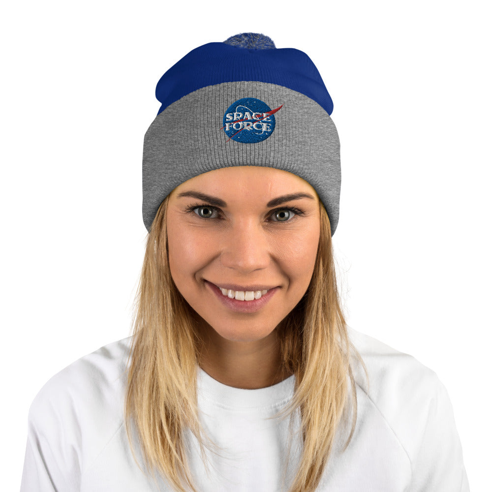 Space Force Pom-Pom Beanie