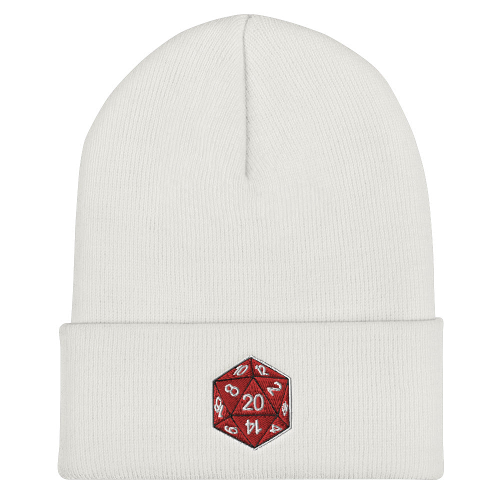 20 Sided Die Cuffed Beanie