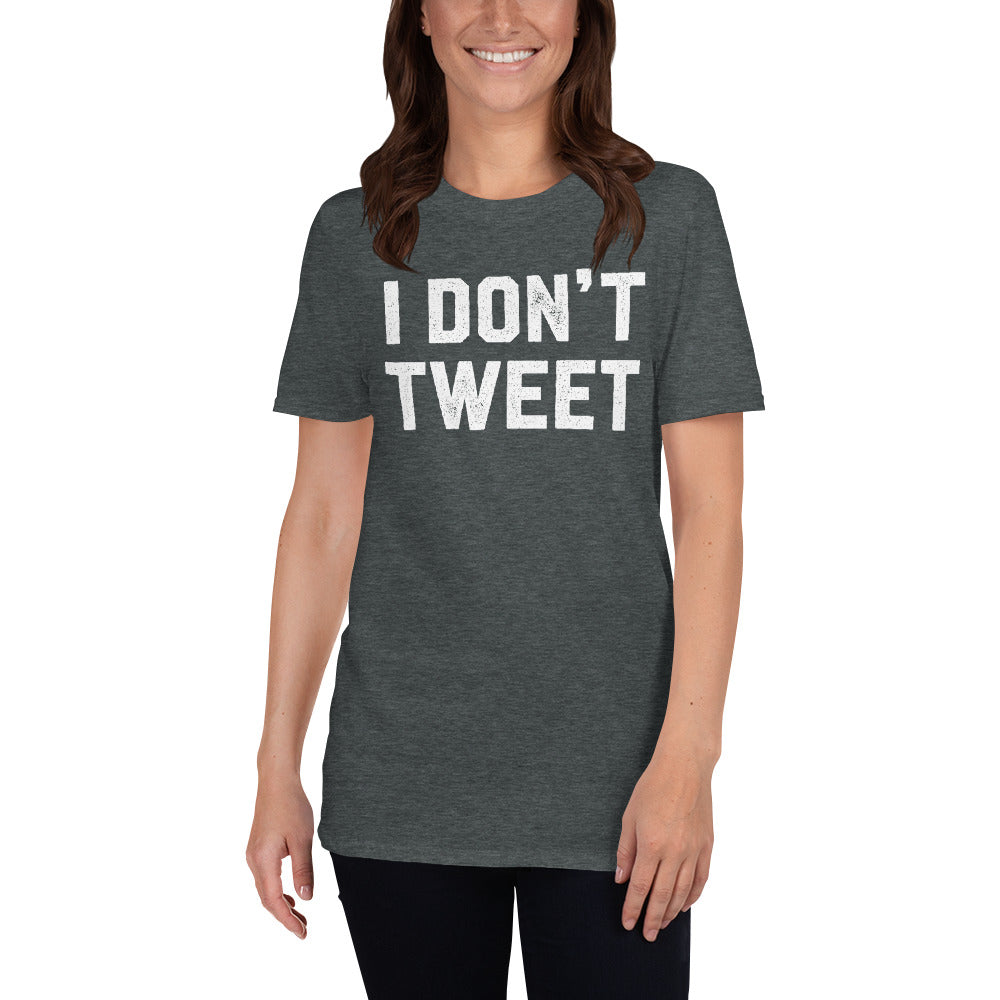 I Don't Tweet Dark heather Typographic T-Shirt