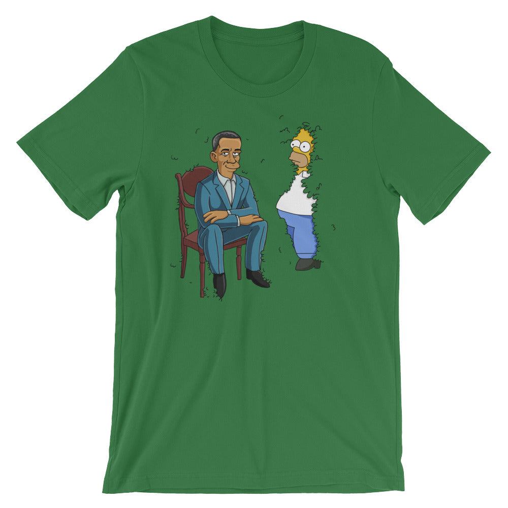 Obama Presidential Portrait Homer in the Bushes Parody T-Shirt