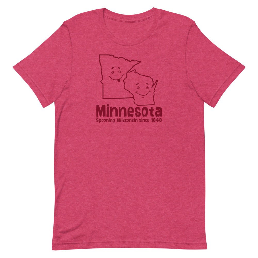 Minnesota Spooning Wisconsin Since 1848 Short-Sleeve Unisex T-Shirt
