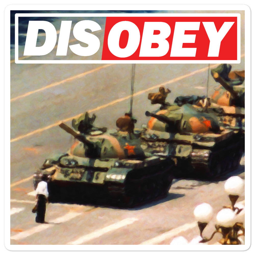 Disobey Tank Man Sticker