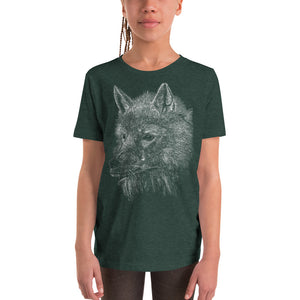 Wolf Etching Youth Short Sleeve T-Shirt