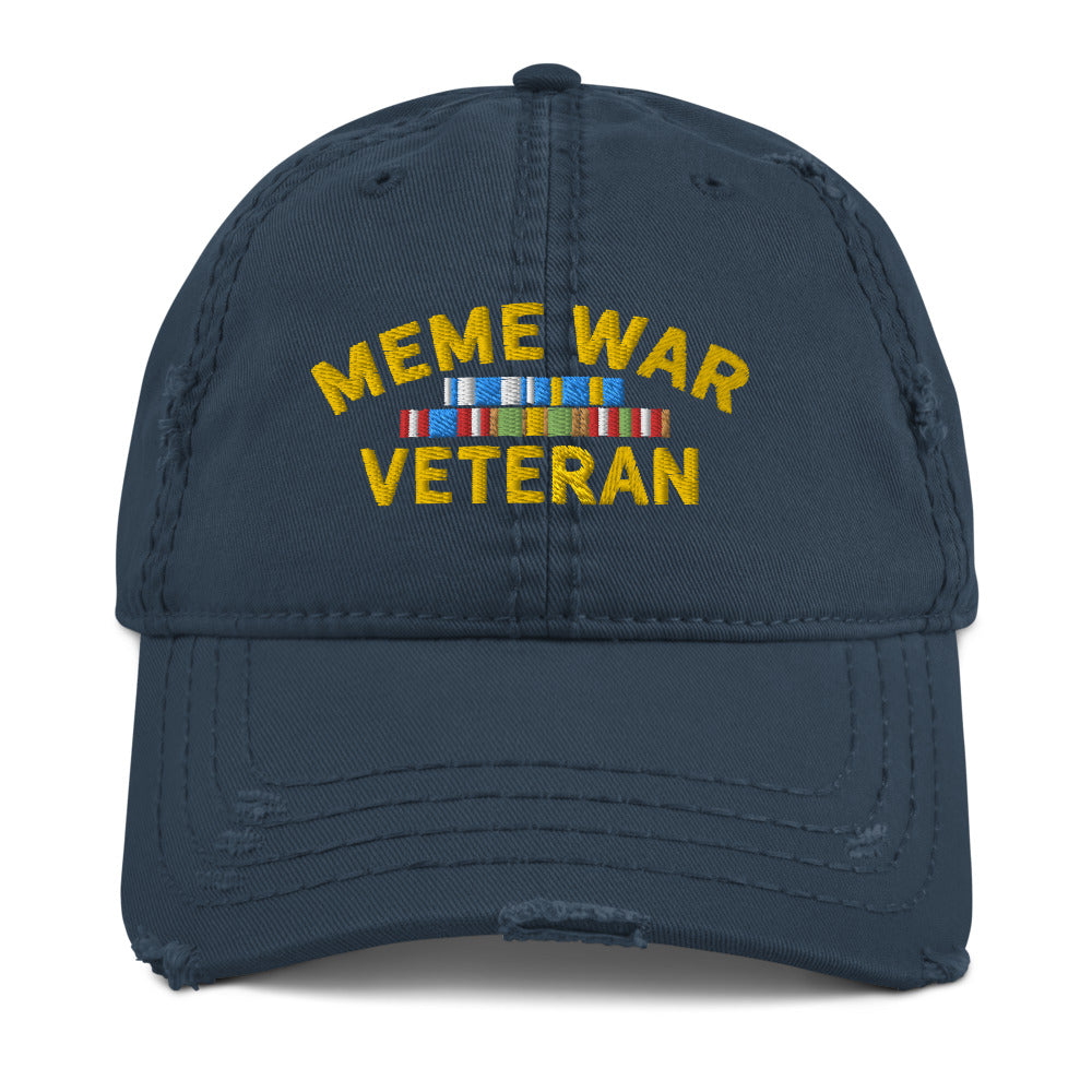 Meme War Veteran Distressed Dad Hat