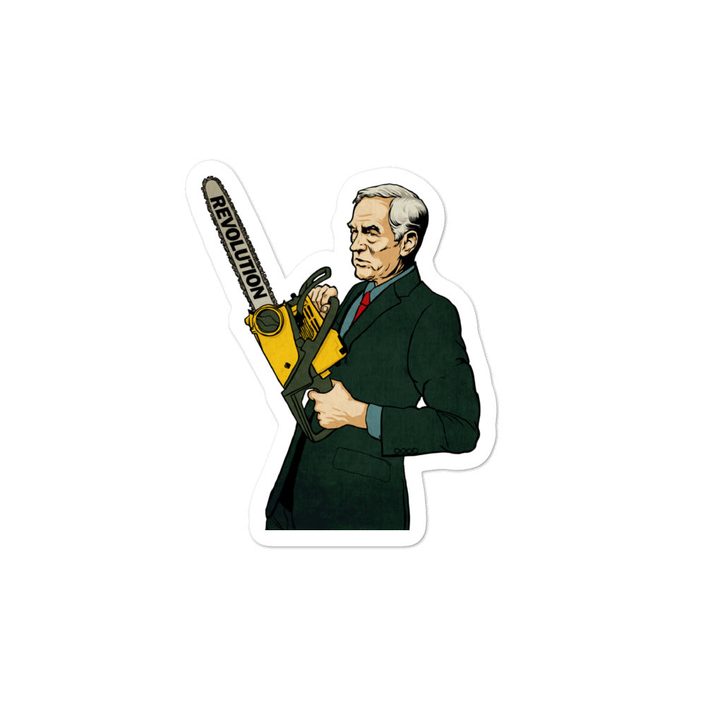 Ron Paul Revolution Chainsaw Sticker