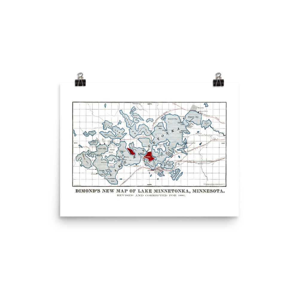 Lake Minnetonka 1881 Map Print