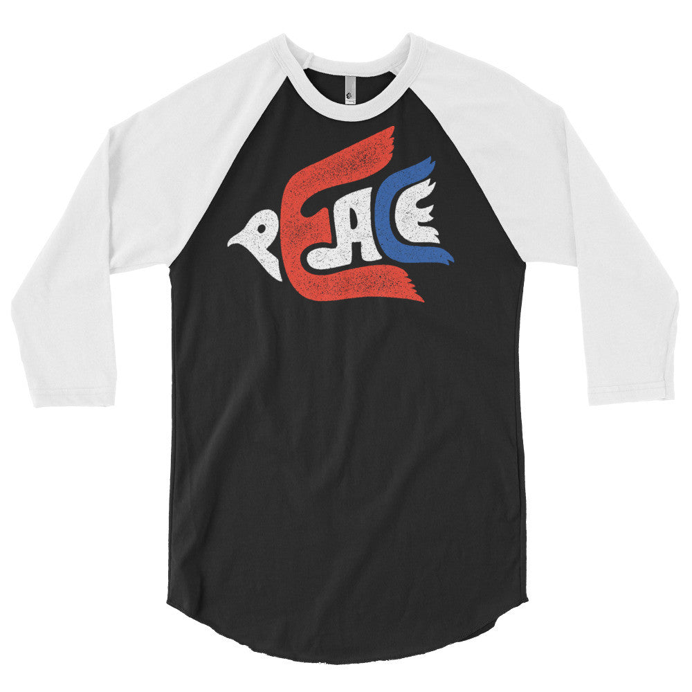 Peace Dove 3/4 Sleeve Raglan Shirt