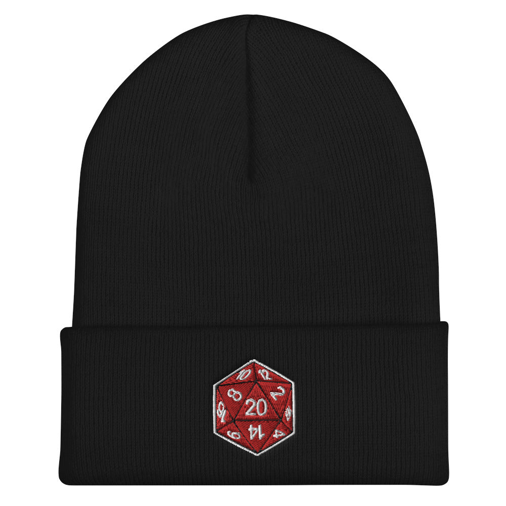 20 Sided Die Cuffed Beanie