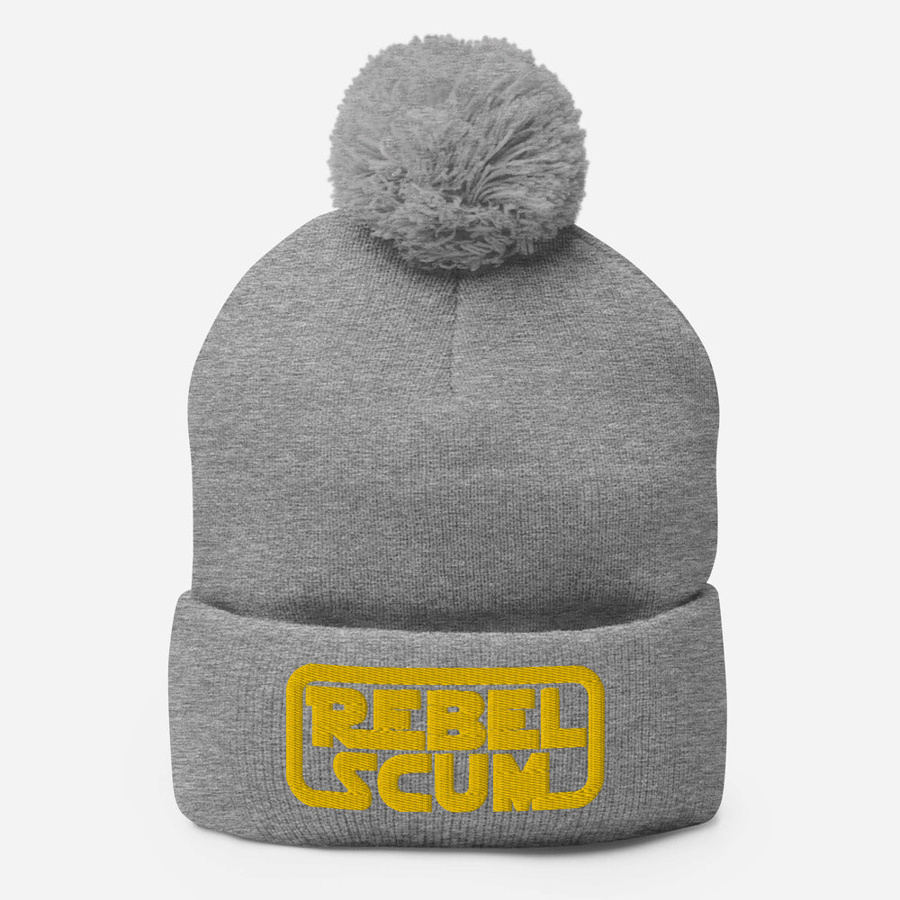Rebel Scum 3D Embroidered Pom-Pom Beanie