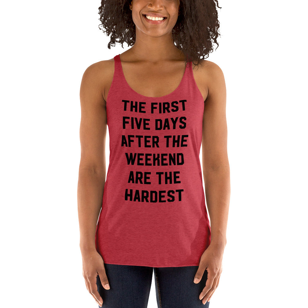 The First Five Days Women&#39;s Tri-Blend Racerback Tank