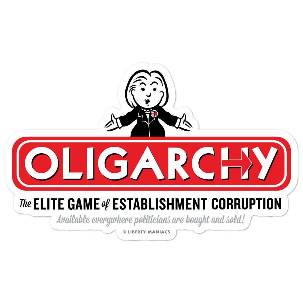 Oligarchy Elite Game of Establishment Corruption Sticker