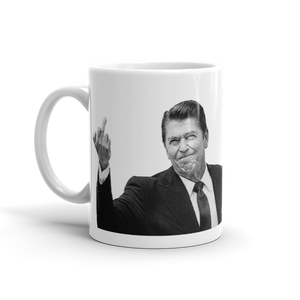 President Ronald Reagan Flipping the Bird Mug