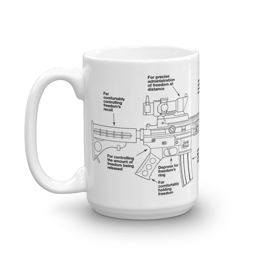 Parts of Freedom Schematic Coffee Mug