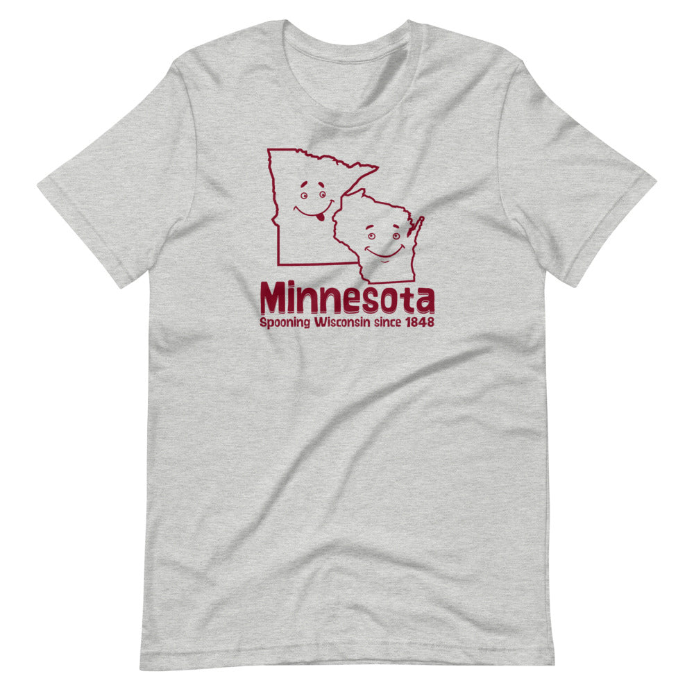 Minnesota Spooning Wisconsin Since 1848 Short-Sleeve Unisex T-Shirt