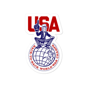 USA Back-To-Back World War Champs Sticker