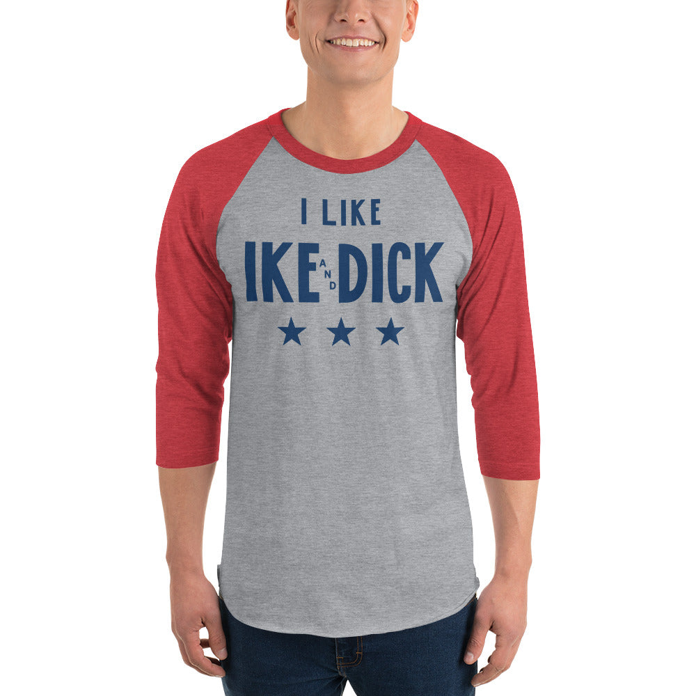 I Like Ike and Dick 1952 Campaign 3/4 Sleeve Baseball Raglan