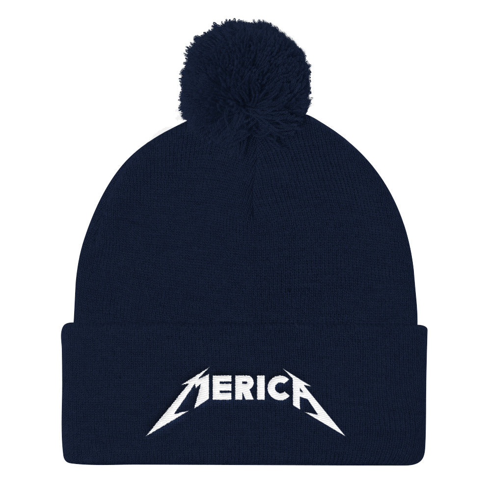 Merica Pom Pom Knit Cap