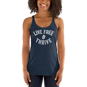 Live Free And Thrive Ladies’ Racerback Tri-Blend Tank